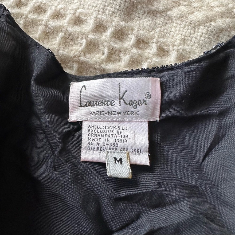 NWT Vintage Laurence Kazar Blazer Sequin Silk Beaded Beads Sequins Open Jacket M - Picture 14 of 17